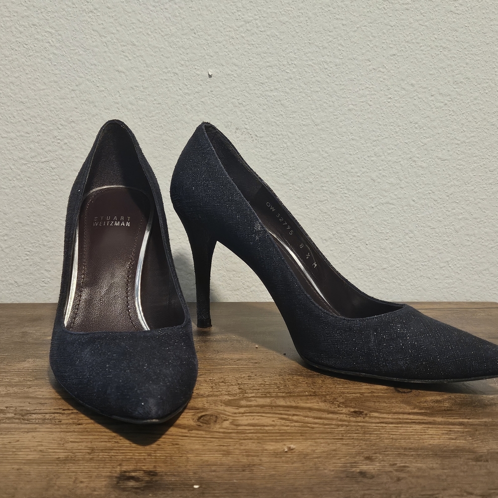 Stuart Weitzman Women's Navy Pointed Heels, 8.5